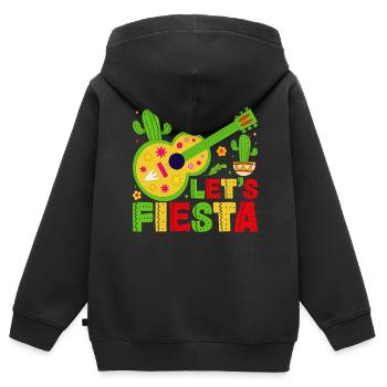 Let's Fiesta - Kinder Premium Organic Zip Hoodie - Schwarz - Hinten - AI Model Kid Male (0cm)