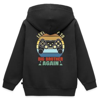 Passer à nouveau au niveau Big Bro - Sweat Premium à capuche zippé enfant bio - noir - Dos - AI Model Kid Male (0cm)