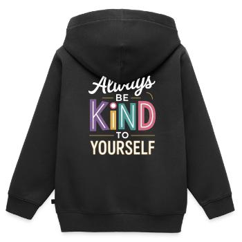 Psychische Gesundheit Mental Health - Kinder Premium Organic Zip Hoodie - Schwarz - Hinten - AI Model Kid Male (0cm)