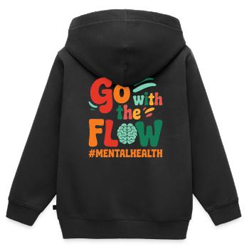 Psychische Gesundheit Mental Health - Kinder Premium Organic Zip Hoodie - Schwarz - Hinten - AI Model Kid Male (0cm)