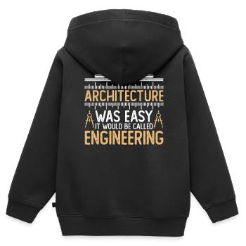 Architekt - Kinder Premium Organic Zip Hoodie - Schwarz - Hinten - AI Model Kid Male (0cm)