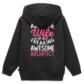 Architekt - Kinder Premium Organic Zip Hoodie - Schwarz - Hinten - AI Model Kid Male (0cm)