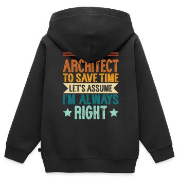 Architekt - Kinder Premium Organic Zip Hoodie - Schwarz - Hinten - AI Model Kid Male (0cm)