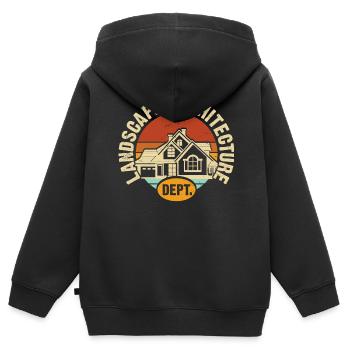 Architecte - Sweat Premium à capuche zippé enfant bio - noir - Dos - AI Model Kid Male (0cm)