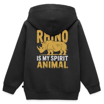 Nashorn - Kinder Premium Organic Zip Hoodie - Schwarz - Hinten - AI Model Kid Male (0cm)