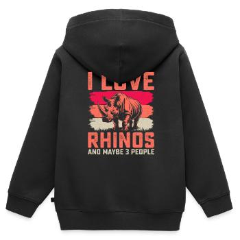 Nashorn - Kinder Premium Organic Zip Hoodie - Schwarz - Hinten - AI Model Kid Male (0cm)