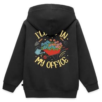 JE SERAI DANS MON BUREAU - Sweat Premium à capuche zippé enfant bio - noir - Dos - AI Model Kid Male (0cm)