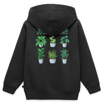 Pflanzen - Kinder Premium Organic Zip Hoodie - Schwarz - Hinten - AI Model Kid Male (0cm)