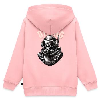 Diving - Kinder Premium Organic Zip Hoodie - Rosa - Hinten - AI Model Kid Female (0cm)