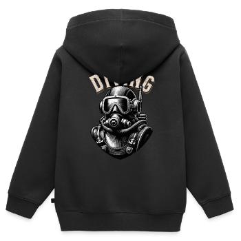 Diving - Kinder Premium Organic Zip Hoodie - Schwarz - Hinten - AI Model Kid Male (0cm)