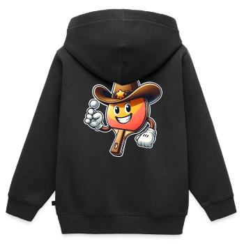 Ping-pong - Sweat Premium à capuche zippé enfant bio - noir - Dos - AI Model Kid Male (0cm)