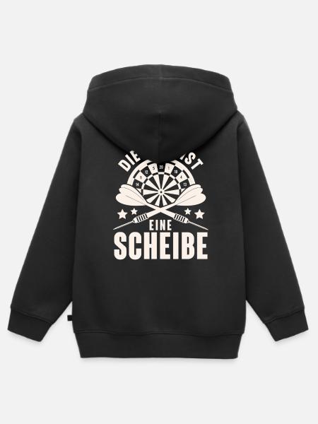 Darts Dart Darten Dartspiel - Kinder Premium Organic Zip Hoodie - Schwarz