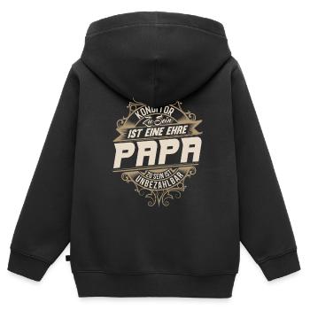Konditor Papa - Kinder Premium Organic Zip Hoodie - Schwarz - Hinten - AI Model Kid Male (0cm)