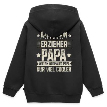 Erzieher Papa - Kinder Premium Organic Zip Hoodie - Schwarz - Hinten - AI Model Kid Male (0cm)
