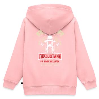 63. Geburtstag Motorradfahrer Motorrad - Kinder Premium Organic Zip Hoodie - Rosa - Hinten - AI Model Kid Female (0cm)
