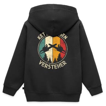 Holzfäller - Kinder Premium Organic Zip Hoodie - Schwarz - Hinten - AI Model Kid Male (0cm)