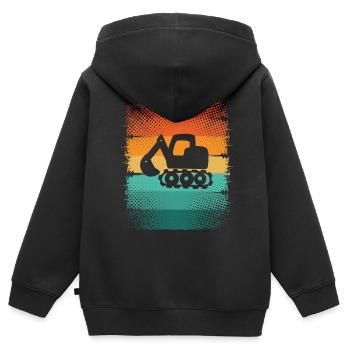Excavatrice - Sweat Premium à capuche zippé enfant bio - noir - Dos - AI Model Kid Male (0cm)