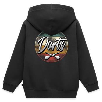 Fléchettes - Sweat Premium à capuche zippé enfant bio - noir - Dos - AI Model Kid Male (0cm)