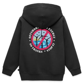 Offshore Windenergie Nein Danke - Kinder Premium Organic Zip Hoodie - Schwarz - Hinten - AI Model Kid Male (0cm)
