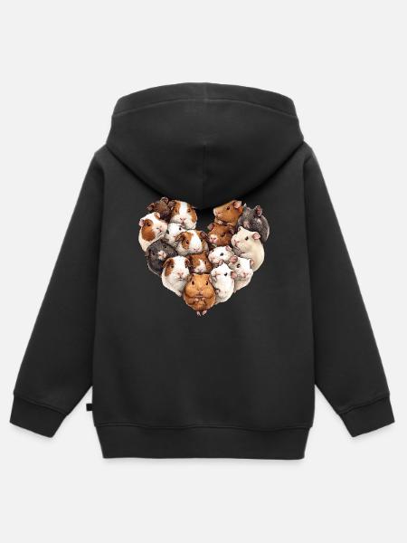 Meerschweinchen - Premium børne zip-hættetrøje økologisk - sort