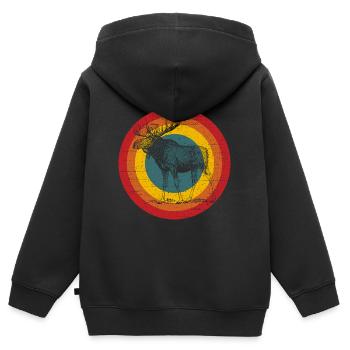 elk - Kids Premium Organic Zip-up Hoodie - black - Back - AI Model Kid Male (0cm)