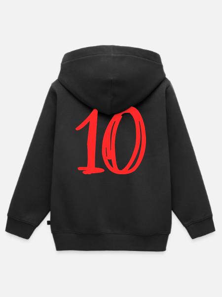 10 ANS. 10e ANNIVERSAIRE. ANNIVERSAIRE 10 ANS.10 - Premium børne zip-hættetrøje økologisk - sort