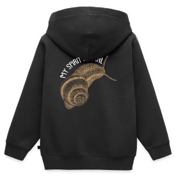 Schnecke mein Lieblingstier mein Spirit - Kinder Premium Organic Zip Hoodie - Schwarz - Hinten - AI Model Kid Male (0cm)