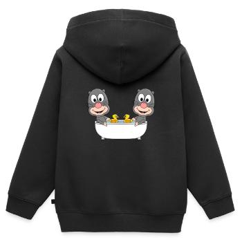 BADEN - BADEWANNE - MAULWÜRFE - MAULWURF - TIERE - Kinder Premium Organic Zip Hoodie - Schwarz - Hinten - AI Model Kid Male (0cm)