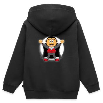 VAMPIR - HALLOWEEN - MONDSCHEIN - KINDER - Kinder Premium Organic Zip Hoodie - Schwarz - Hinten - AI Model Kid Male (0cm)