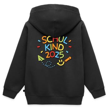 Schulkind 2025 Einschulung Schulanfang - Kinder Premium Organic Zip Hoodie - Schwarz - Hinten - AI Model Kid Male (0cm)