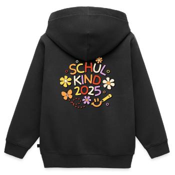 Schulkind 2025 Einschulung Schulanfang - Kinder Premium Organic Zip Hoodie - Schwarz - Hinten - AI Model Kid Male (0cm)
