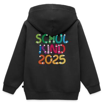 Schulkind 2025 Einschulung Schulanfang - Kinder Premium Organic Zip Hoodie - Schwarz - Hinten - AI Model Kid Male (0cm)