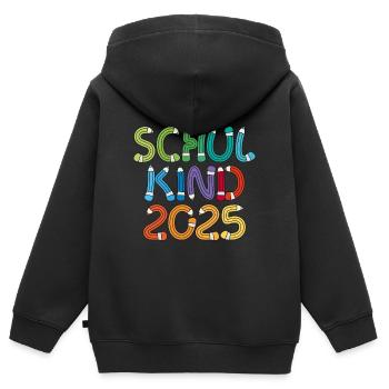 Schulkind 2025 Schule Einschulung Schulanfang - Kinder Premium Organic Zip Hoodie - Schwarz - Hinten - AI Model Kid Male (0cm)