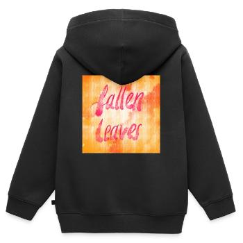 Flaming Fallen Leaves - Kinder Premium Organic Zip Hoodie - Schwarz - Hinten - AI Model Kid Male (0cm)