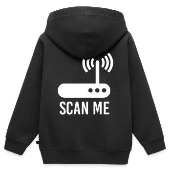 Accès Internet sans fil - Sweat Premium à capuche zippé enfant bio - noir - Dos - AI Model Kid Male (0cm)