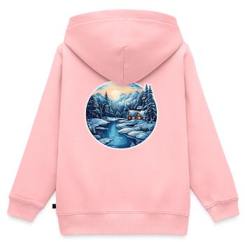 Winter - Kids Premium Organic Zip-up Hoodie - rose - Back - AI Model Kid Female (0cm)