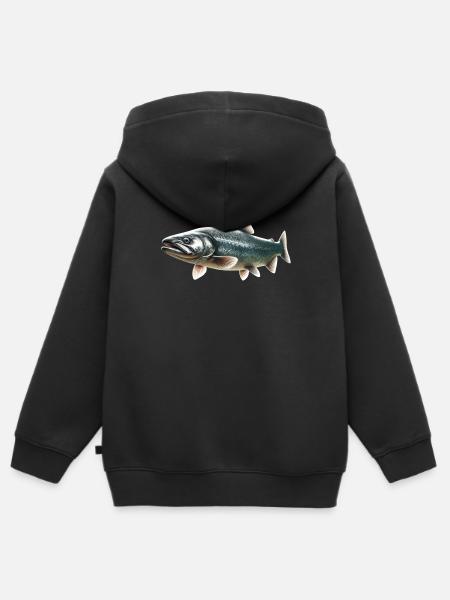 Lachs - Kinder Premium Organic Zip Hoodie - Schwarz