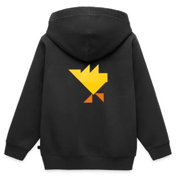 Chicks - Tangram - Kids Premium Organic Zip-up Hoodie - black - Back - AI Model Kid Male (0cm)