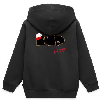 Hip Hop Rap - MC - Breakdance - Kinder Premium Organic Zip Hoodie - Schwarz - Hinten - AI Model Kid Male (0cm)