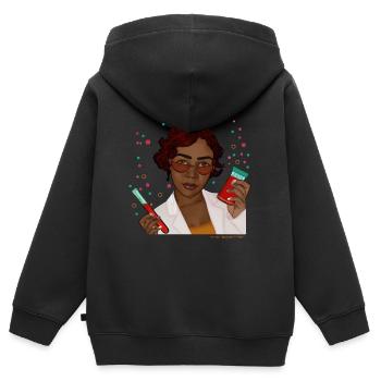 savant fou - Sweat Premium à capuche zippé enfant bio - noir - Dos - AI Model Kid Male (0cm)