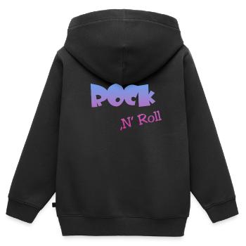 Rock n Roll - Kinder Premium Organic Zip Hoodie - Schwarz - Hinten - AI Model Kid Male (0cm)