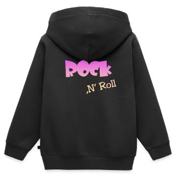 Rock n Roll - Kinder Premium Organic Zip Hoodie - Schwarz - Hinten - AI Model Kid Male (0cm)