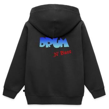 Drum n Bass, Techno, Minimal - Kinder Premium Organic Zip Hoodie - Schwarz - Hinten - AI Model Kid Male (0cm)