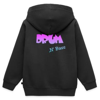 Drum n Bass, Techno, Minimal - Kinder Premium Organic Zip Hoodie - Schwarz - Hinten - AI Model Kid Male (0cm)