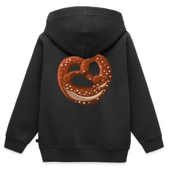 bayrische Brezel - Kinder Premium Organic Zip Hoodie - Schwarz - Hinten - AI Model Kid Male (0cm)