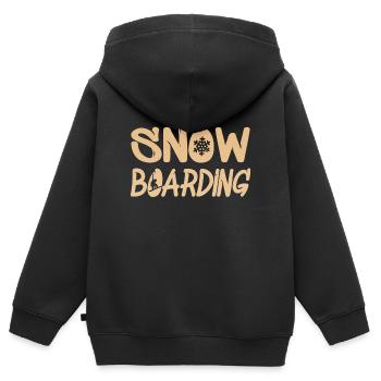 snowboarding - Kinder Premium Organic Zip Hoodie - Schwarz - Hinten - AI Model Kid Male (0cm)
