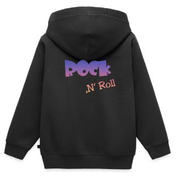 Rock n Roll - Kinder Premium Organic Zip Hoodie - Schwarz - Hinten - AI Model Kid Male (0cm)