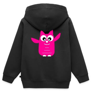 Owl owl - Kids Premium Organic Zip-up Hoodie - black - Back - AI Model Kid Male (0cm)