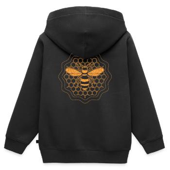 Imker Bienenzucht Honigbiene mit Wabe - Kinder Premium Organic Zip Hoodie - Schwarz - Hinten - AI Model Kid Male (0cm)