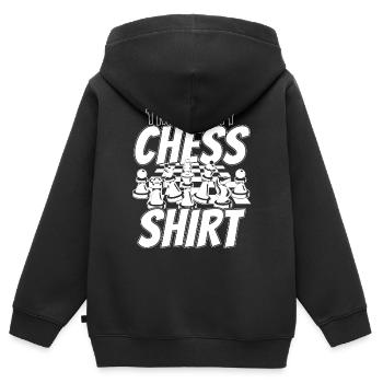 Schachclub Schachbrett Schachspiel - Kinder Premium Organic Zip Hoodie - Schwarz - Hinten - AI Model Kid Male (0cm)